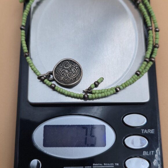 9 Inch Sterling Silver Handmade Beaded Charm Ankle Bracelet B611 - Picture 5 of 5